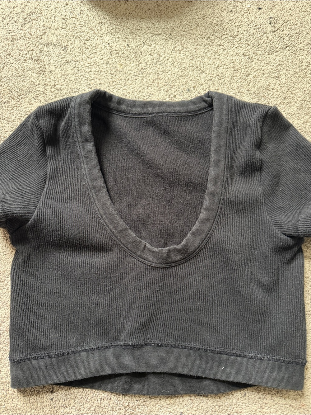 Alo cropped black short sleeve shirt